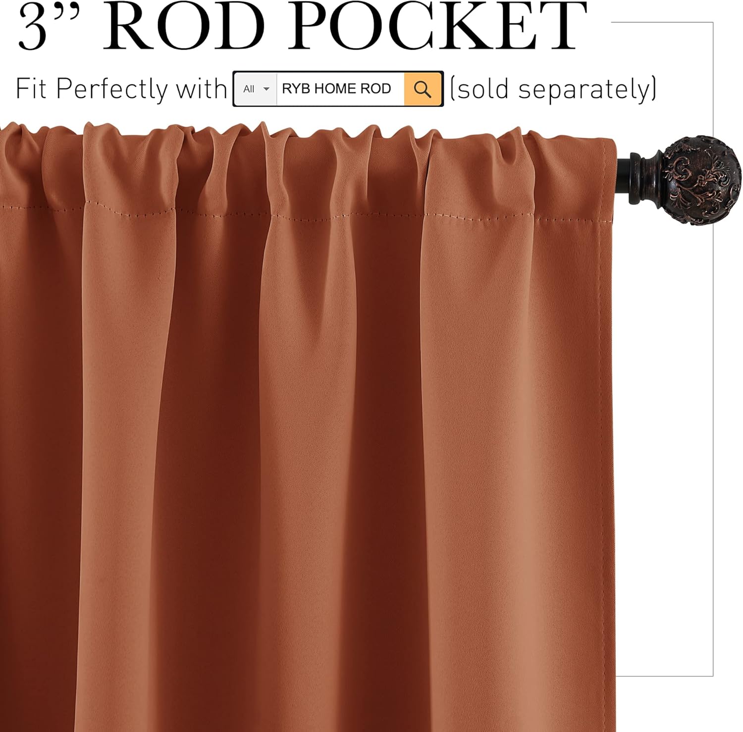 RYB HOME RV Camper Door Window Curtains -Blackout Privacy Curtains & Drapes for Bathroom Bedroom