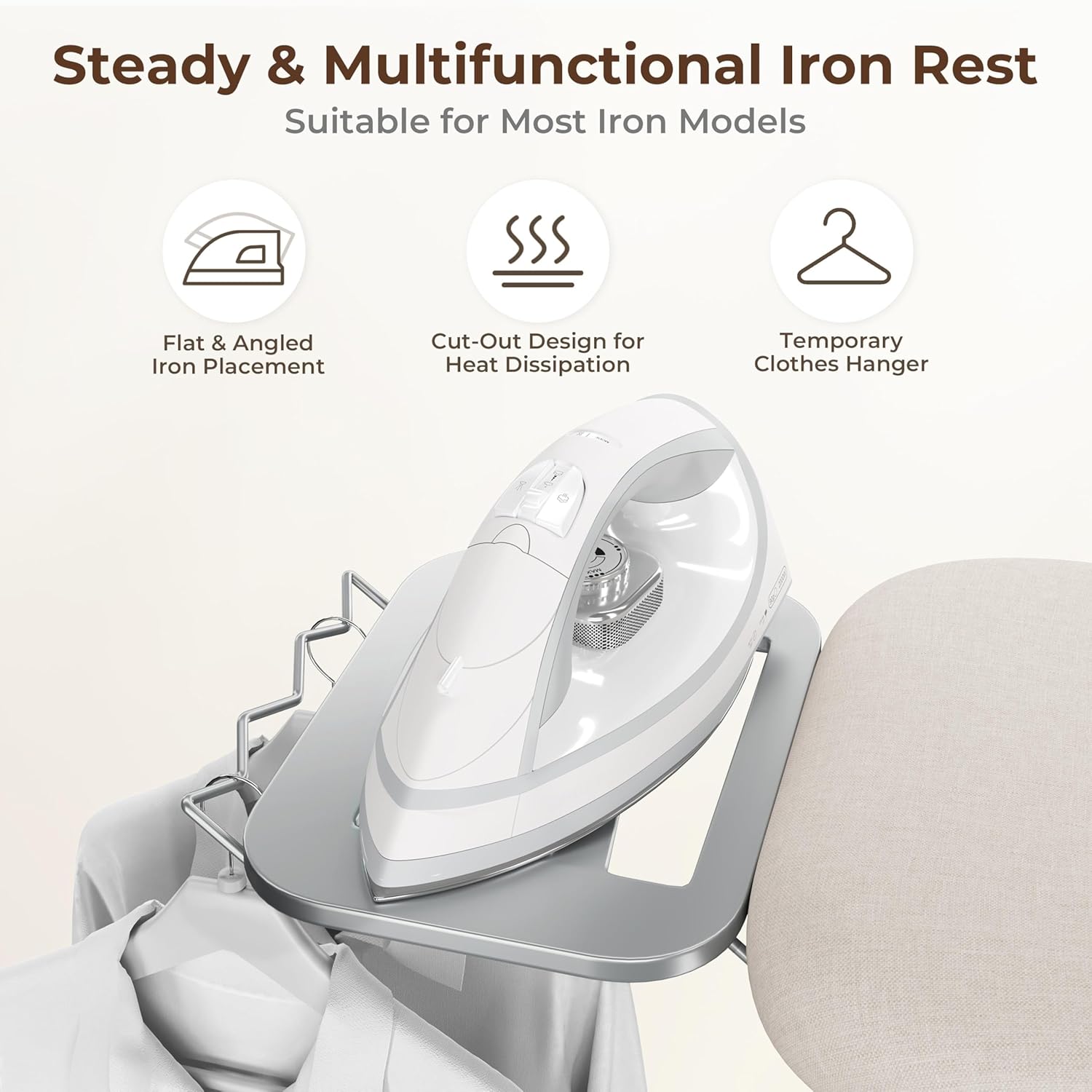Yaheetech Foldable Ironing Board, Heavy Duty Iron Board with 9 Adjustable Heights, 4 Layer Cover