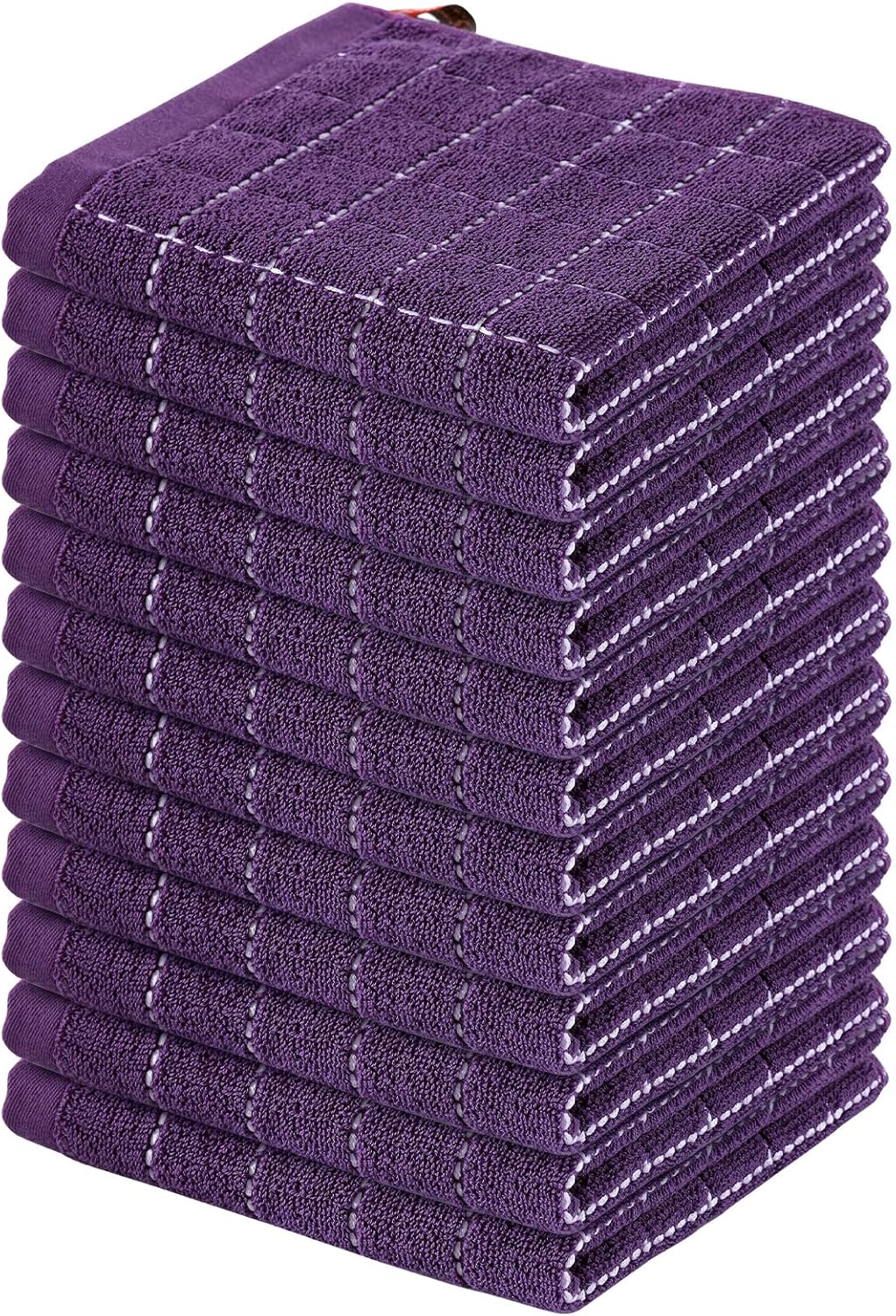 Homaxy 100% Cotton Terry Kitchen Dish Cloths, Ultra Soft and Absorbent Dish Towels for Kitchen