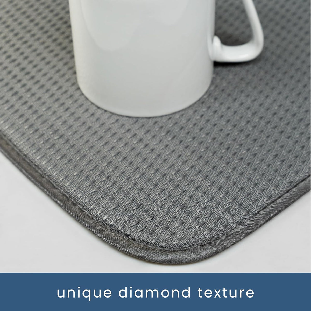 S&T INC. Dish Drying Mat XL, 18” x 24”, Absorbent Microfiber Kitchen Counter Mat, Drying Pad for
