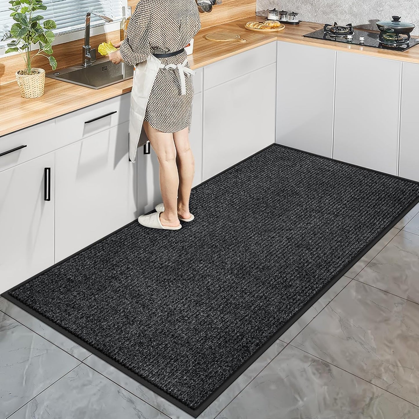 Vicwe Indoor Outdoor Door Mat, 4'x6' Heavy Duty Front Door Mat, Non-Slip Washable Doormats Entrance