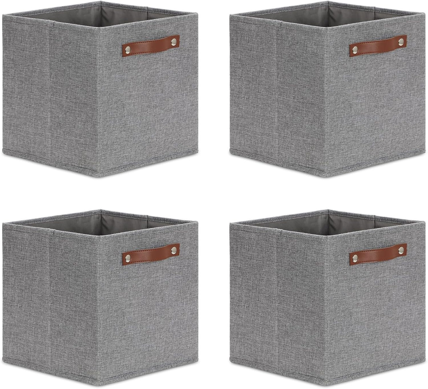 DULLEMELO 11x11 Cube Collapsible Fabric Storage Bins for Shelf Organizing, Toy Square Bins, Kids