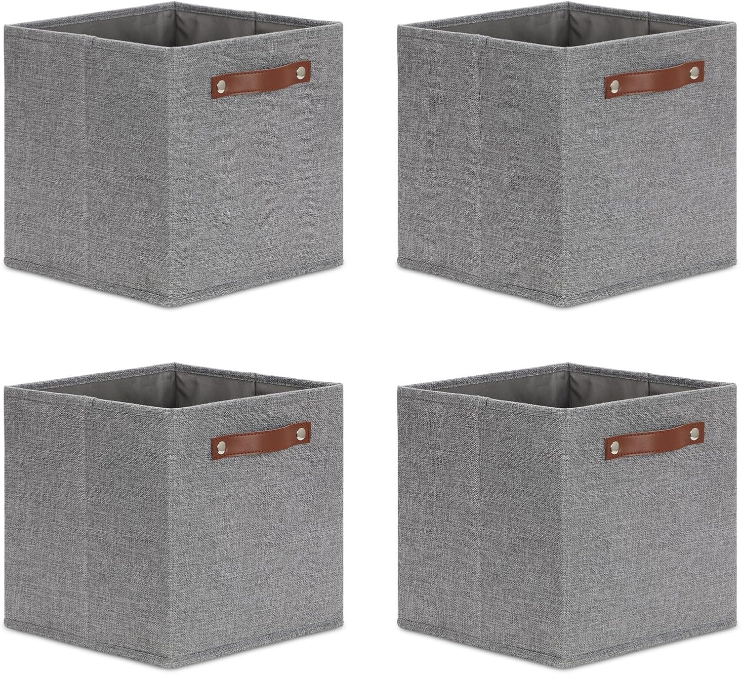 DULLEMELO 11x11 Cube Collapsible Fabric Storage Bins for Shelf Organizing, Toy Square Bins, Kids