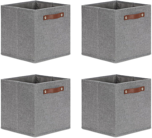 DULLEMELO 11x11 Cube Collapsible Fabric Storage Bins for Shelf Organizing, Toy Square Bins, Kids
