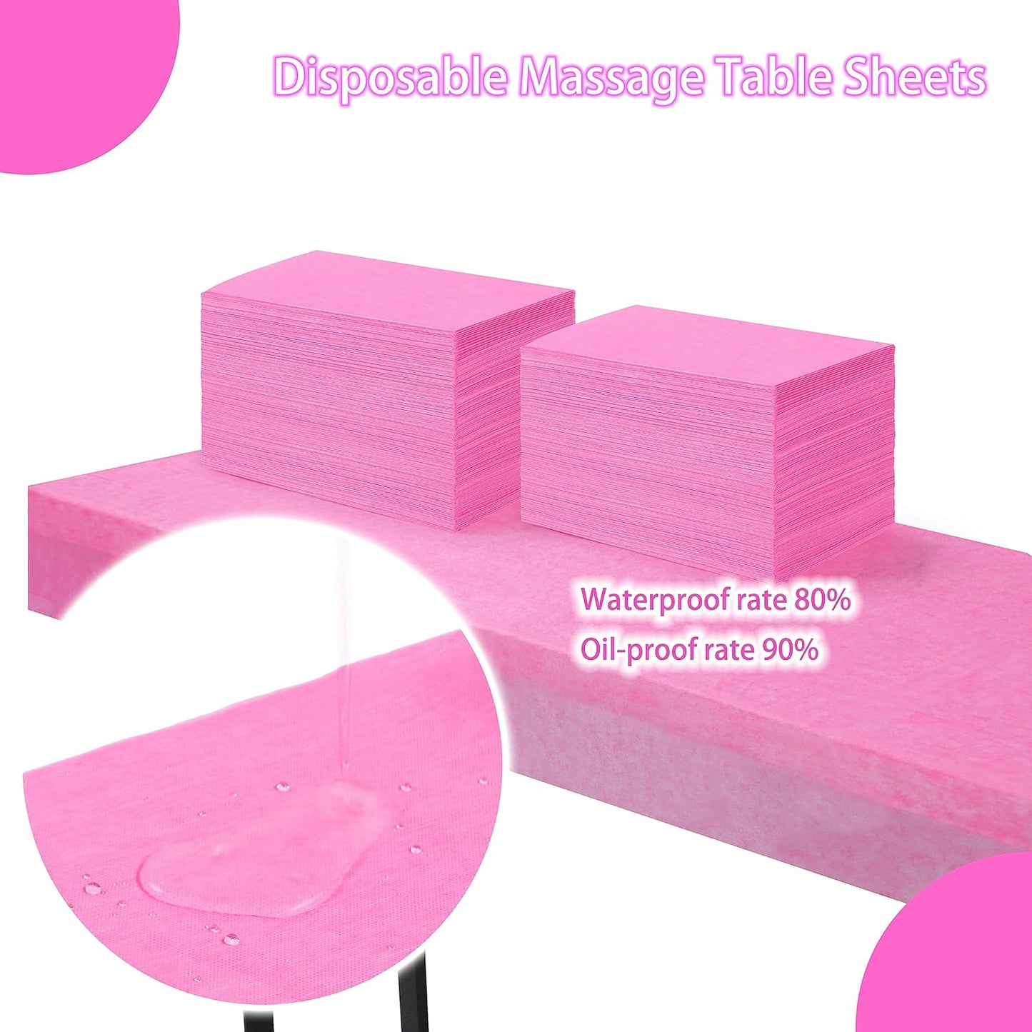 Disposable Bed Sheets for Massage Table 100 Pcs 31" x 71" Waterproof Massage Table Sheets Soft Non