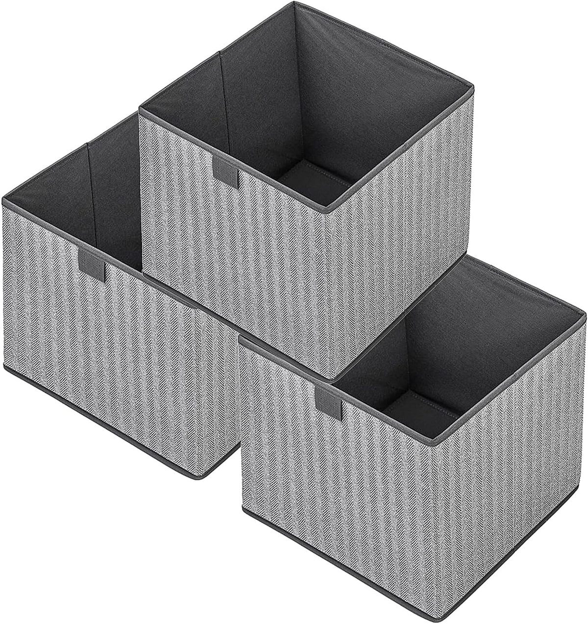 Storage Baskets, 11.8-Inch Woven Fabric Bins, Storage Cubes with Reinforced Handles, Organizer Bins