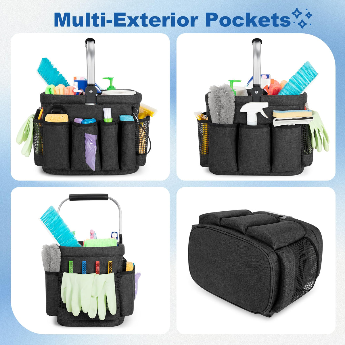 PGmoon Cleaning Caddy Organizer with Handle,Black