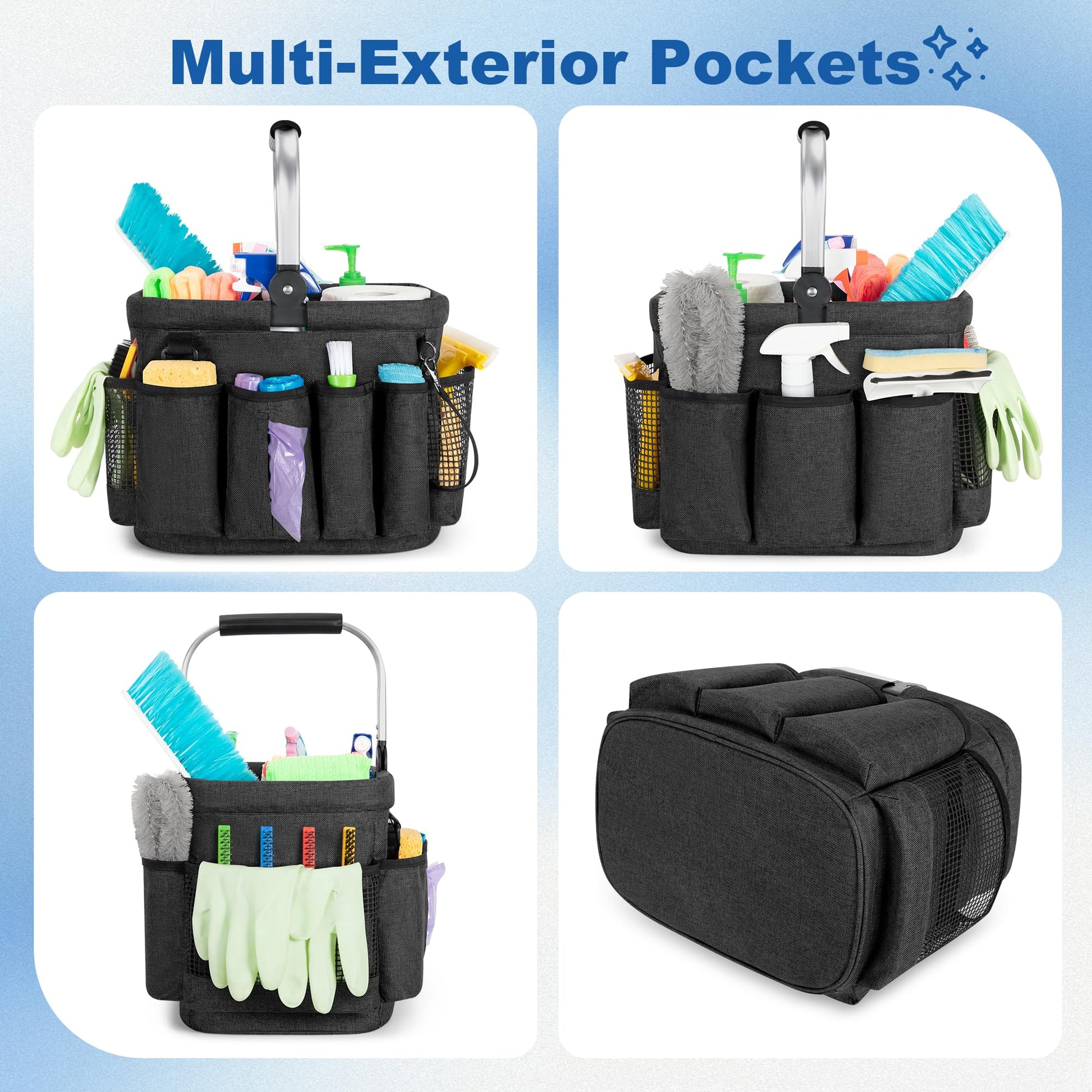 PGmoon Cleaning Caddy Organizer with Handle,Black