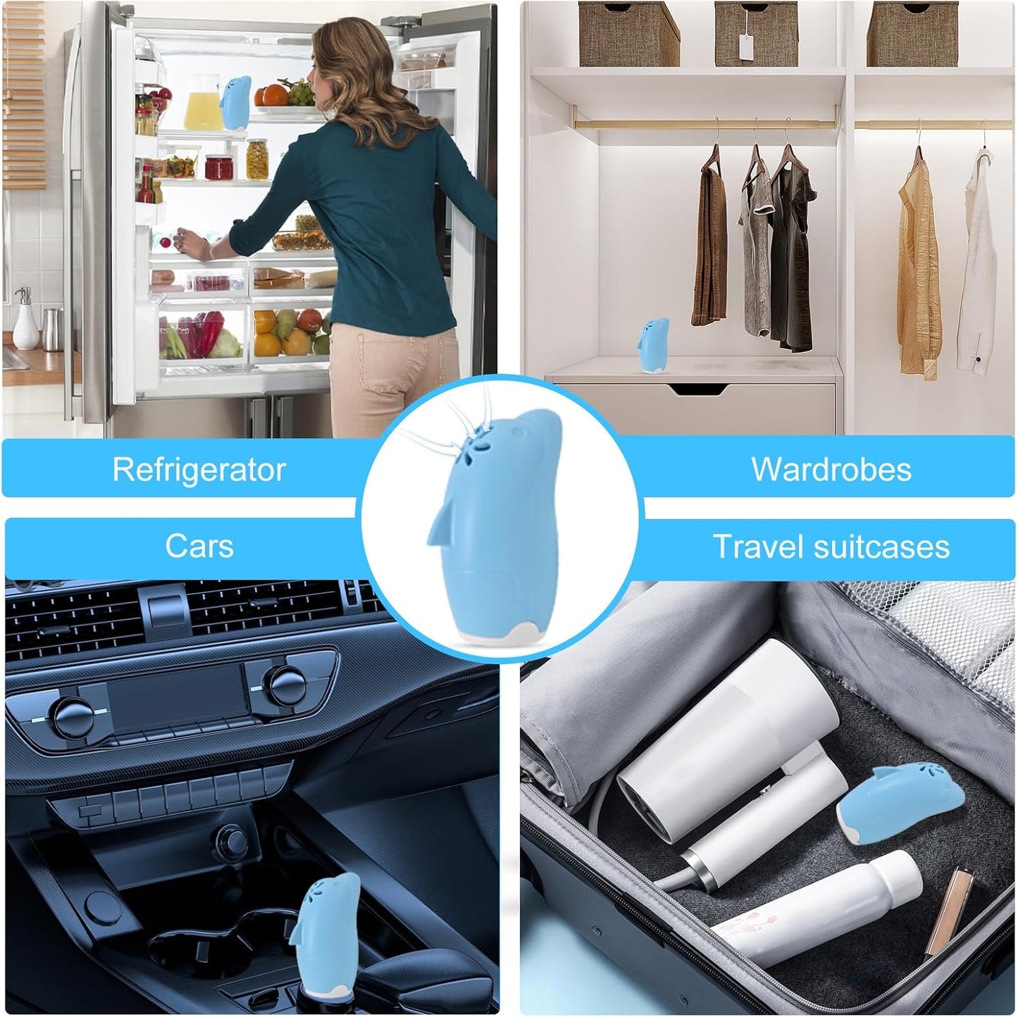 Asltw Dolphin Refrigerator Deodorizer, Refrigerator Odor Eliminator, Fridge Air Freshener