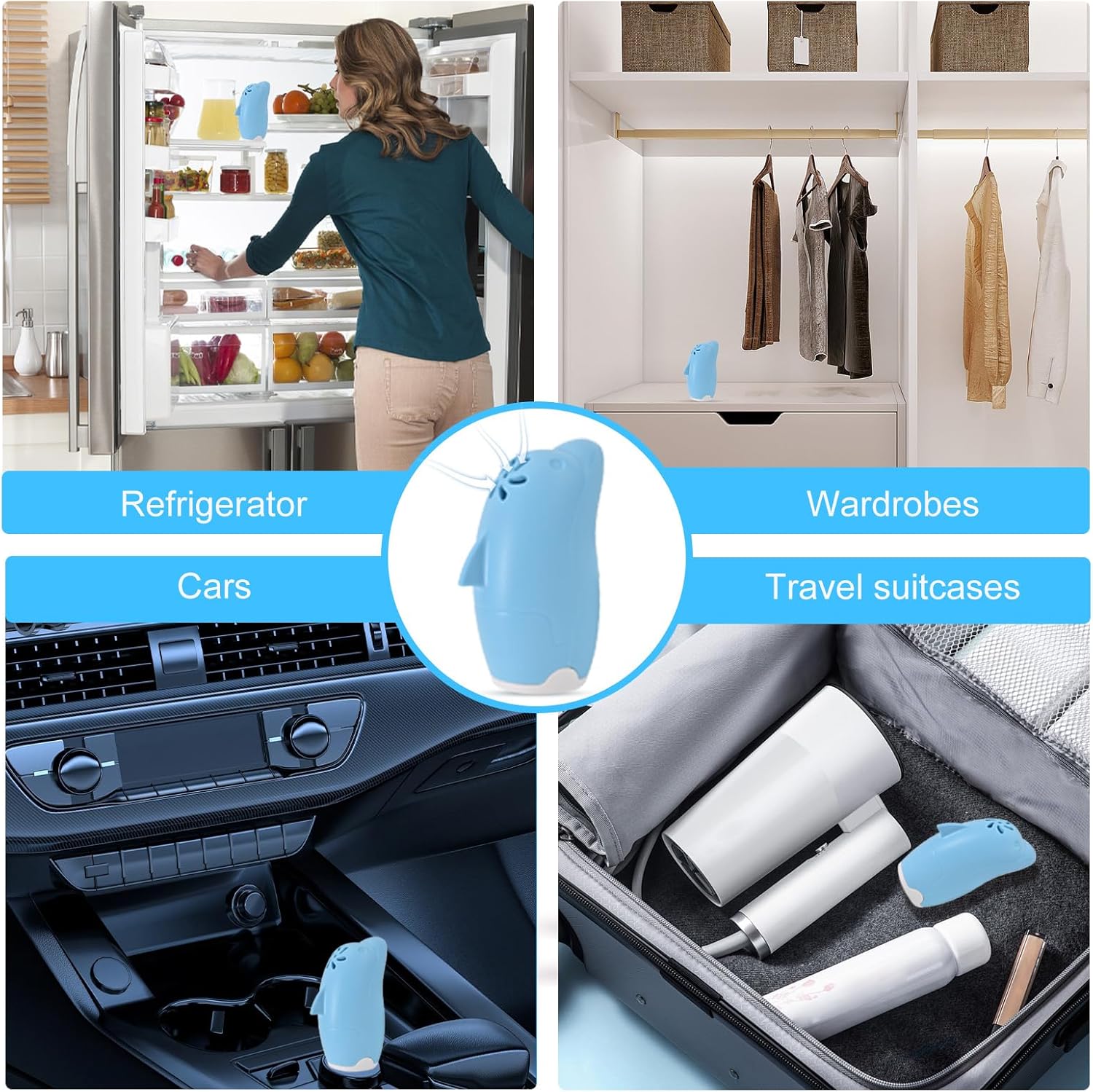 Asltw Dolphin Refrigerator Deodorizer, Refrigerator Odor Eliminator, Fridge Air Freshener