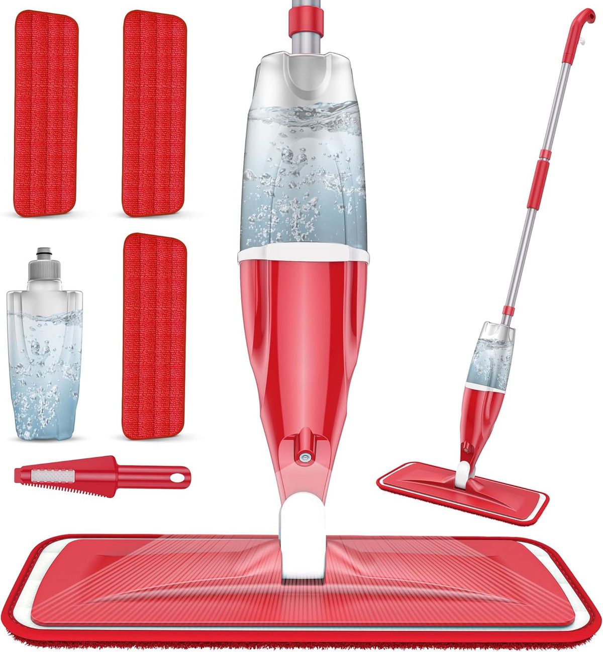 Spray Wet Mops for Hardwood Floor Cleaning: EXEGO Microfiber Dry Dust Spray Mop with 3 Washable