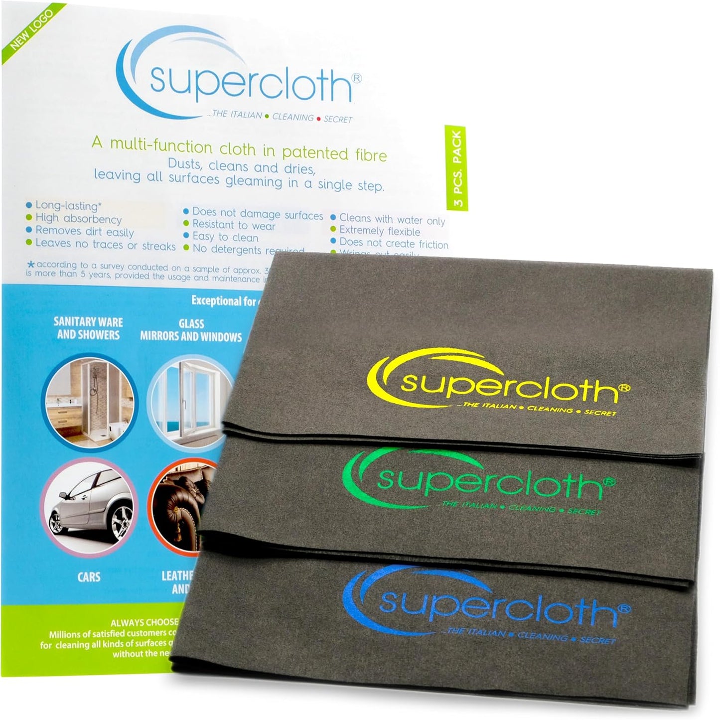 Supercloth® Premium Microfiber Cleaning Cloth for All-Purpose, Lasts Over 5 YEARS, Glasses Cleaning