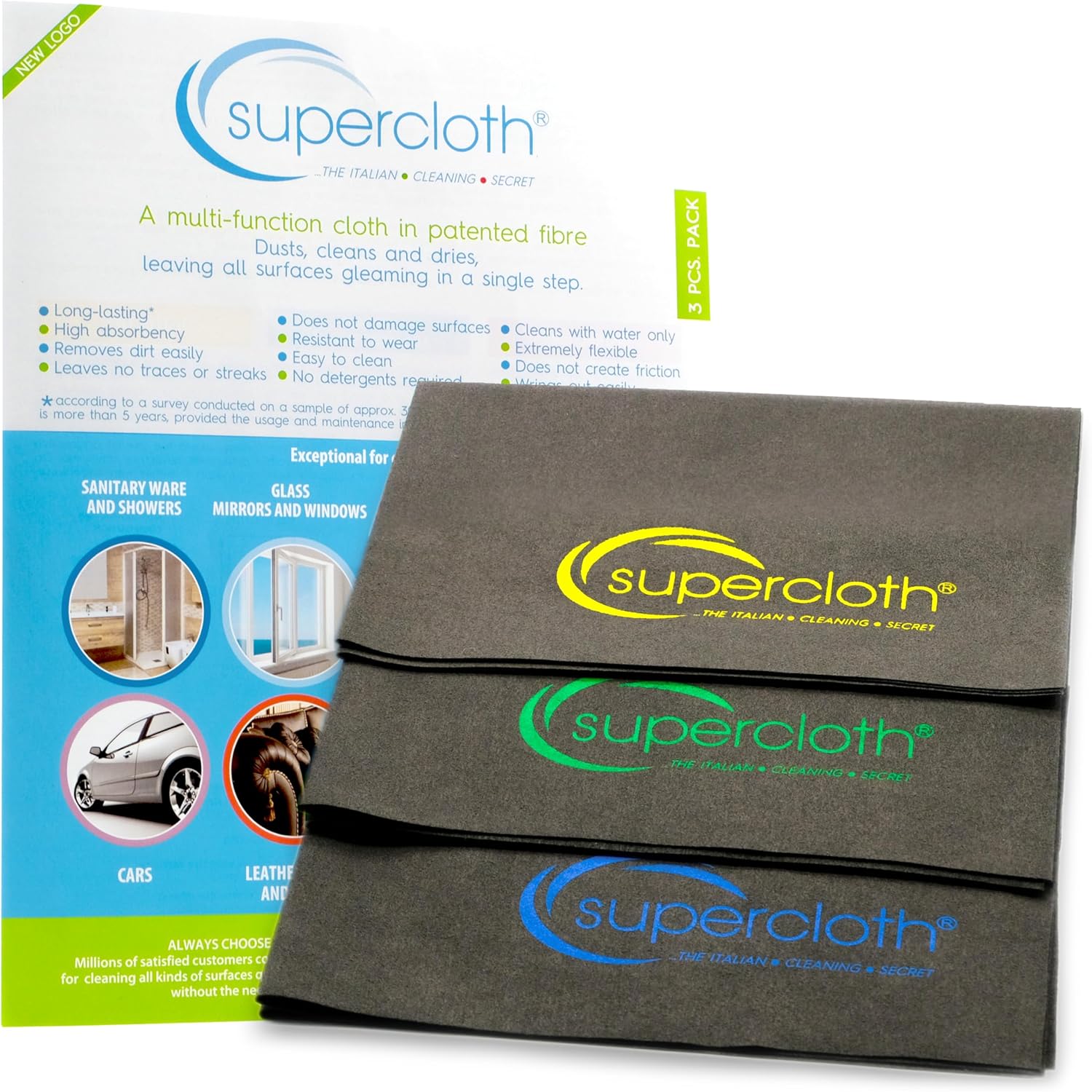 Supercloth® Premium Microfiber Cleaning Cloth for All-Purpose, Lasts Over 5 YEARS, Glasses Cleaning