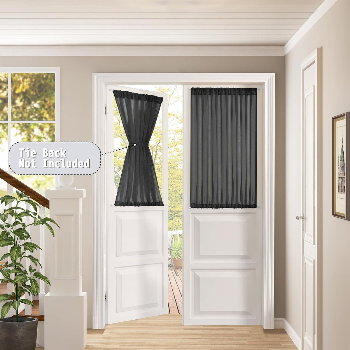 Tollpiz Short Sheer Curtains Closet Linen Textured Curtains Sheer Doorway Light Filtering Voile