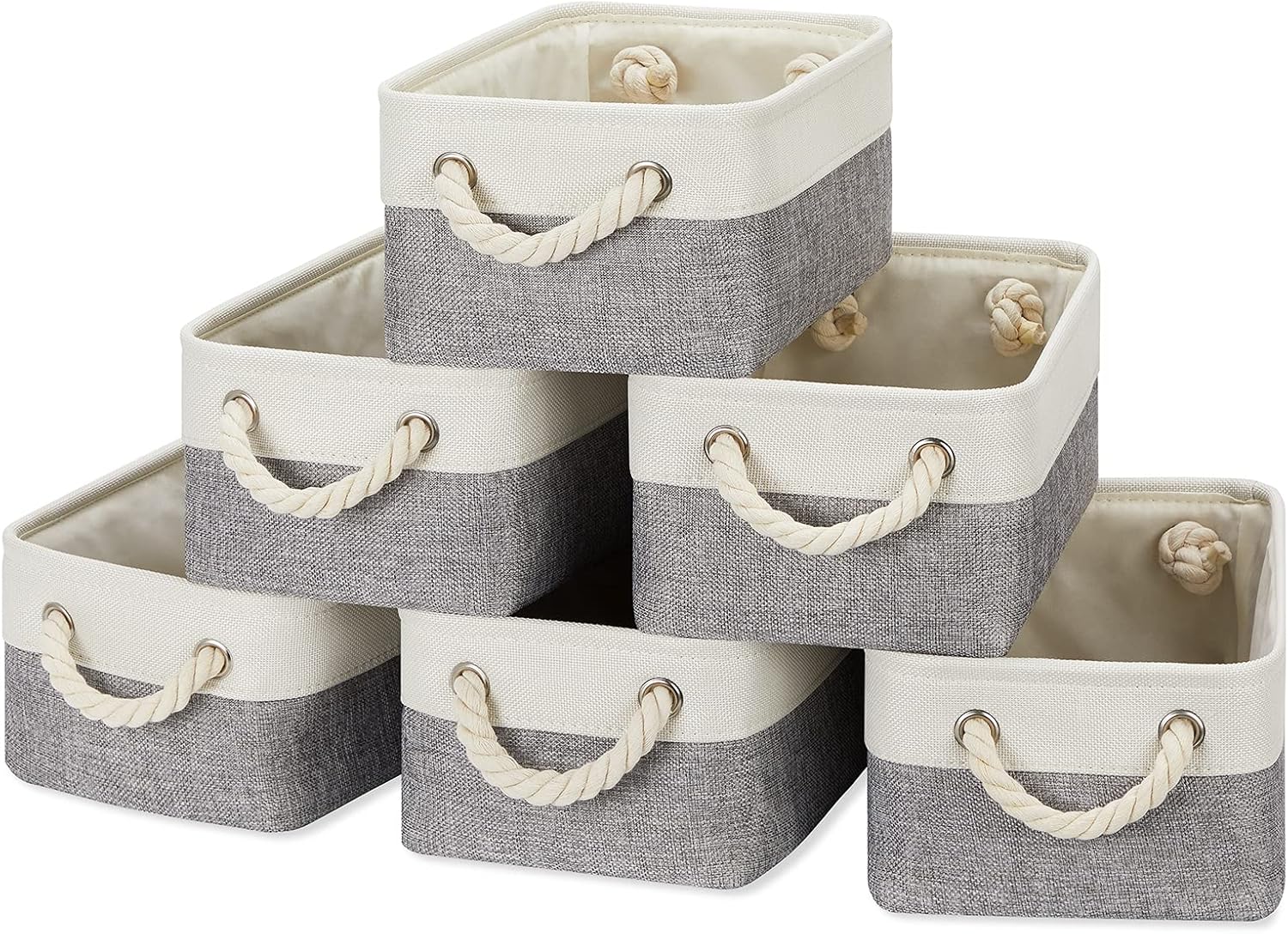 Temary Small Storage Baskets for Organizing 6Pcs Small Storage Bins, Decorative Collapsible Fabric