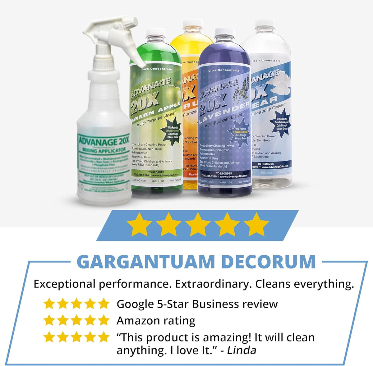 All Purpose Cleaner Concentrate - Advanage 20X The Wonder Cleaner Unscented for All Surfaces Around