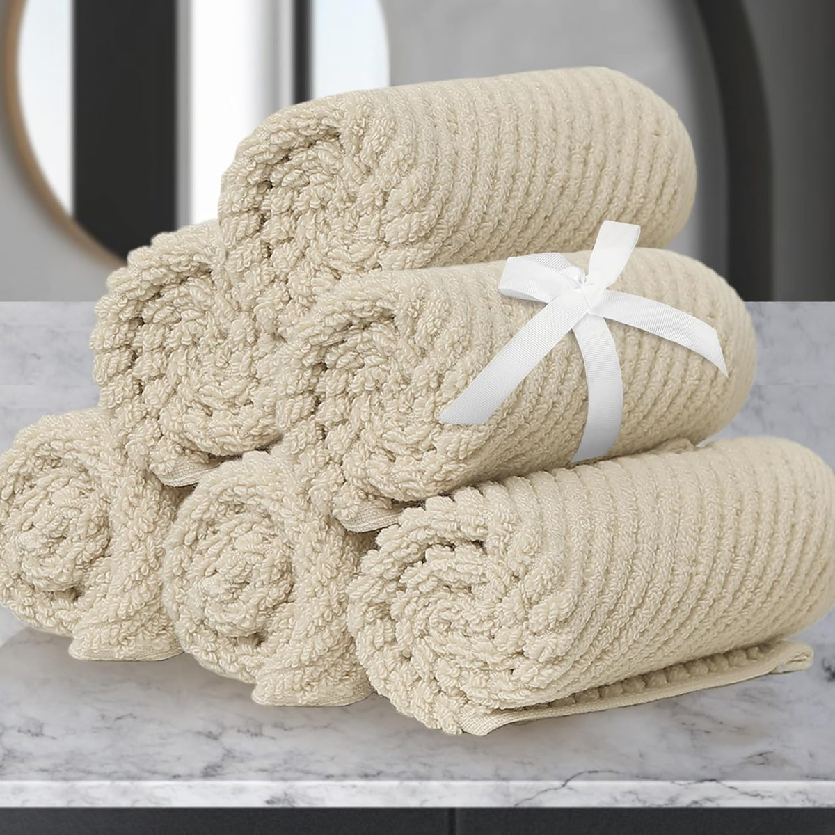 Cotton Washcloths - 6PC 13"x13" | Quick Dry | Soft | Light Weight | Absorbent | Hotel Quality