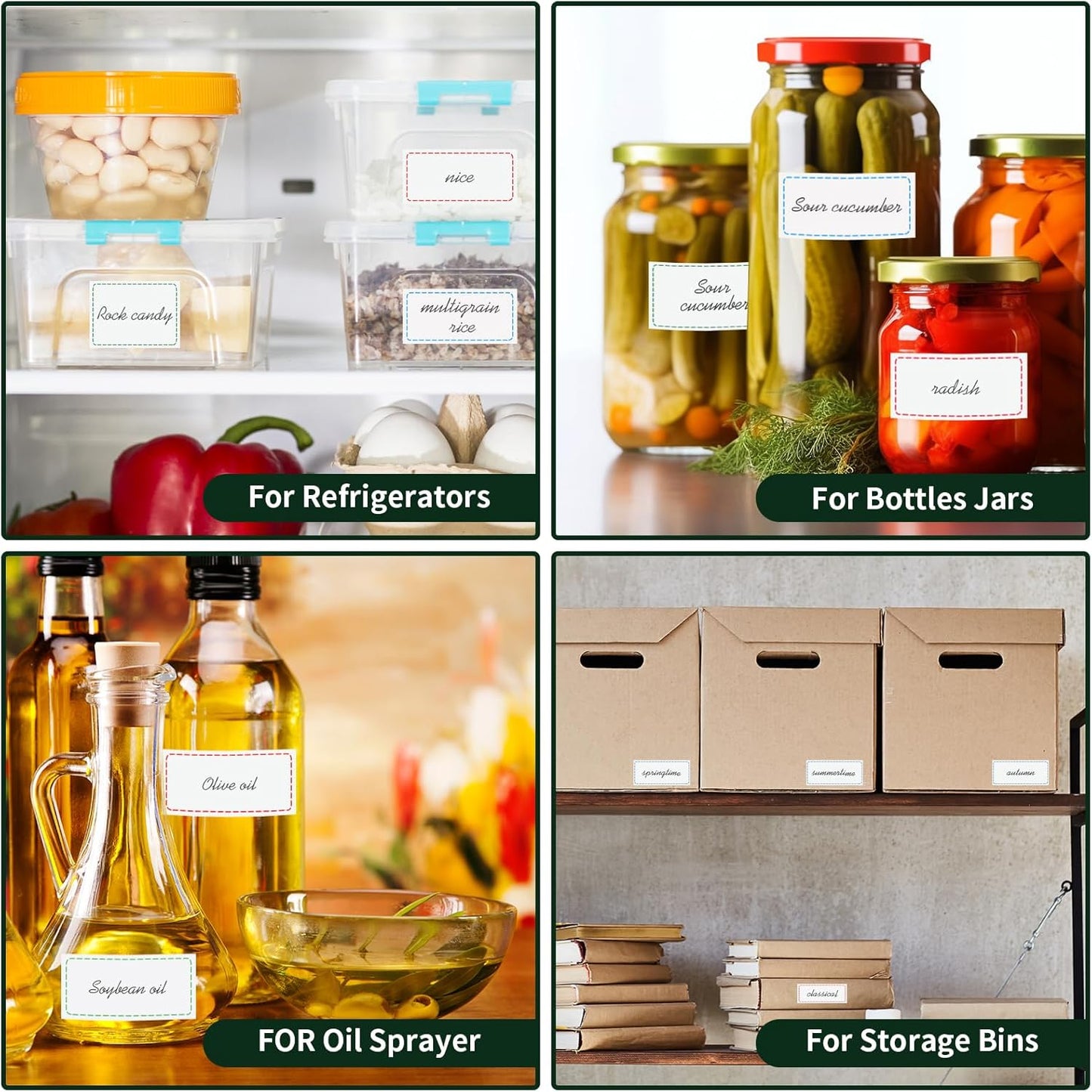500 Removable Freezer Labels, 2x3 inches Water Oil Waterproof Stickers to Write on for Bottles