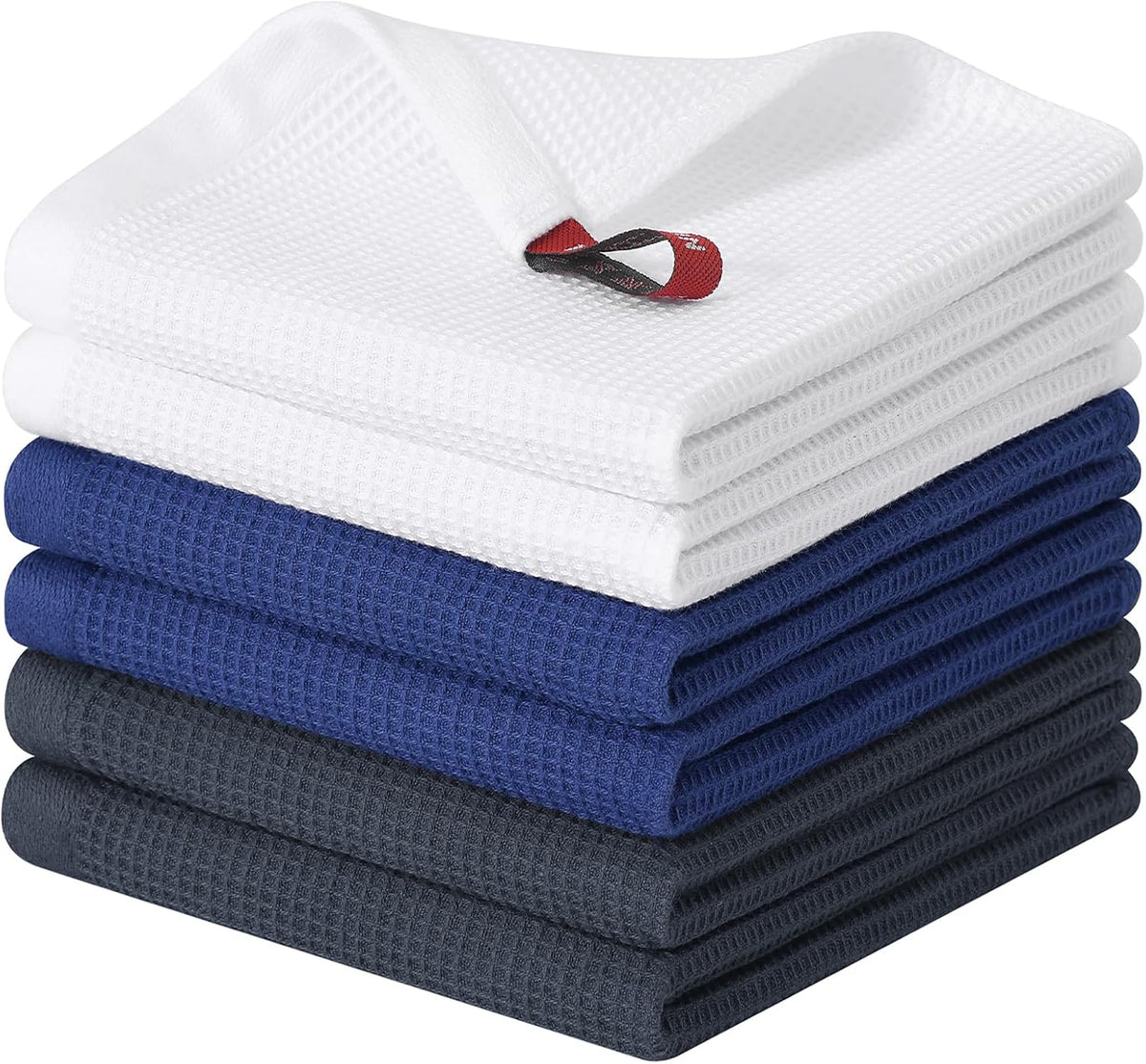 Homaxy 100% Cotton Waffle Weave Dish Cloths - 6 Pack Soft and Absorbent Dish Towels - 12 x 12
