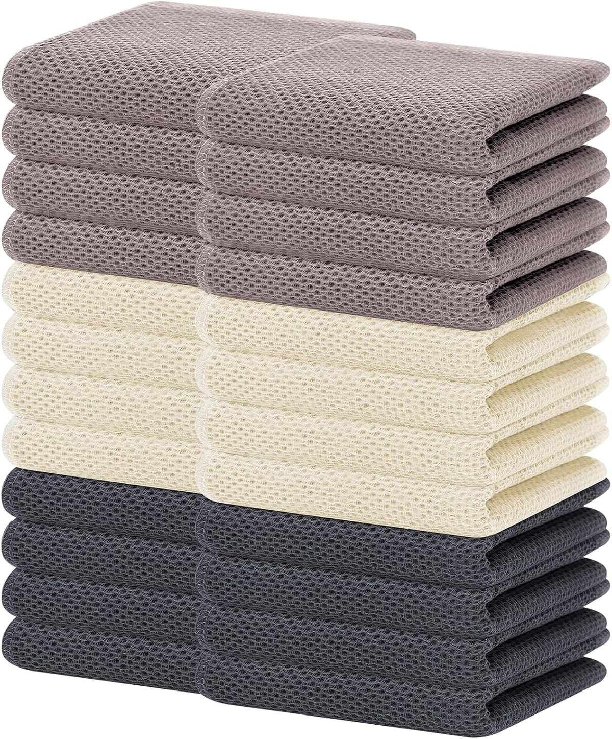 Homaxy 100% Cotton Waffle Weave Kitchen Dish Towels, Ultra Soft Absorbent Quick Drying Cleaning