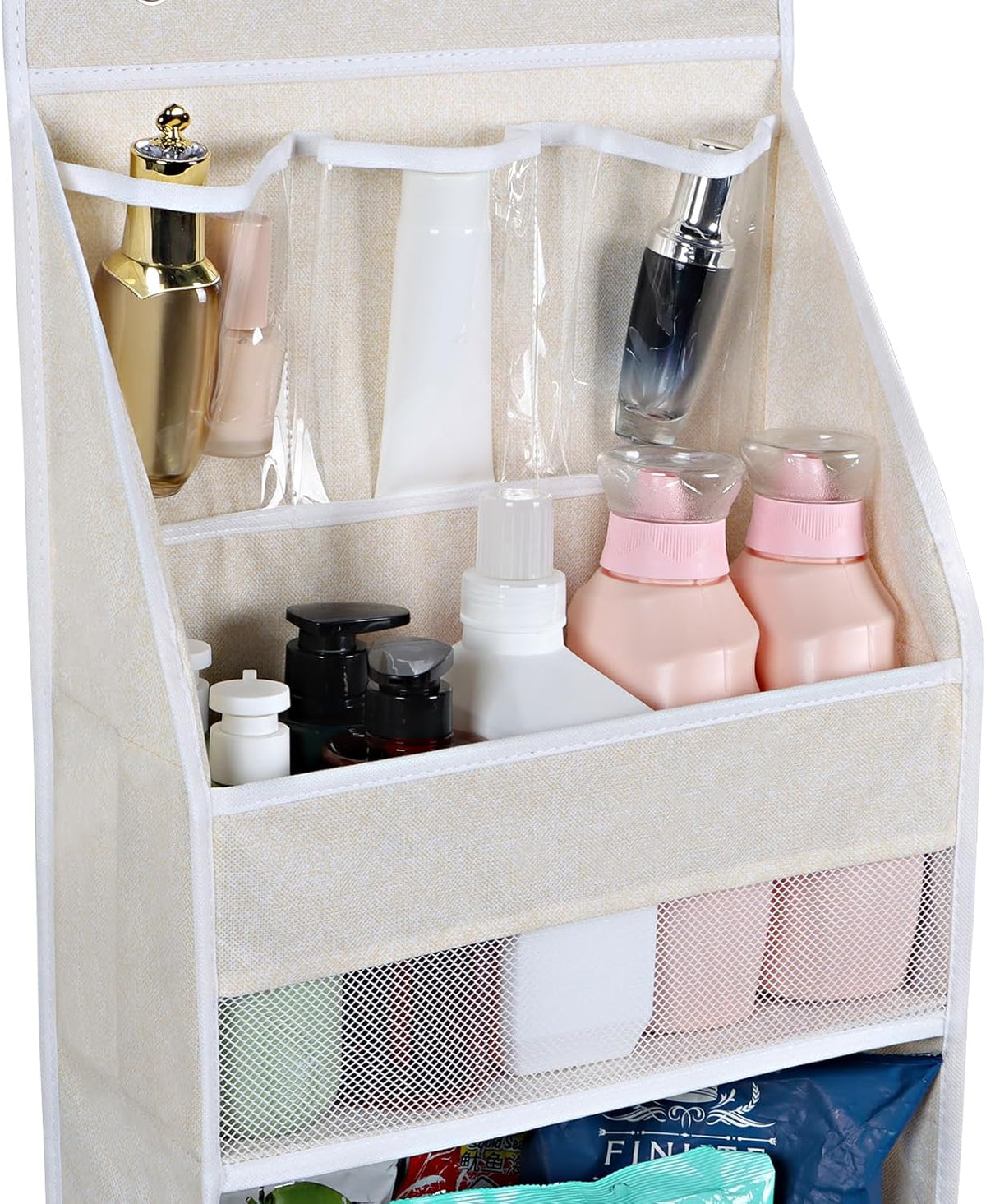 Univivi 6-Shelf Over Door Hanging Organizer Fabric Baby Door Storage with 5 Large Pockets and 3