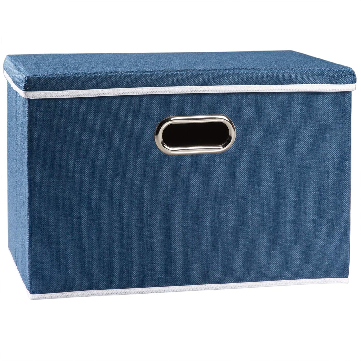 PRANDOM Large Collapsible Storage Bin with Lid [1-Pack] Fabric Foldable Storage Box Organizer