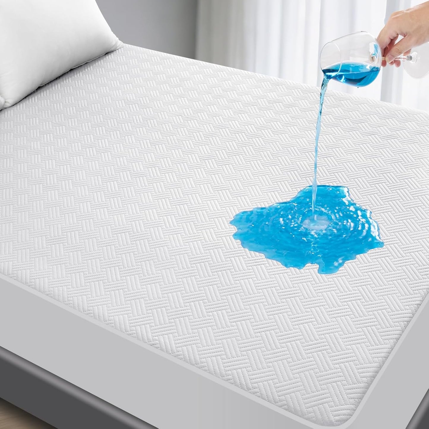 Waterproof Mattress Protector Full Size - Breathable, Noiseless, Ultra-Soft Bed Cover, Mattress Pad