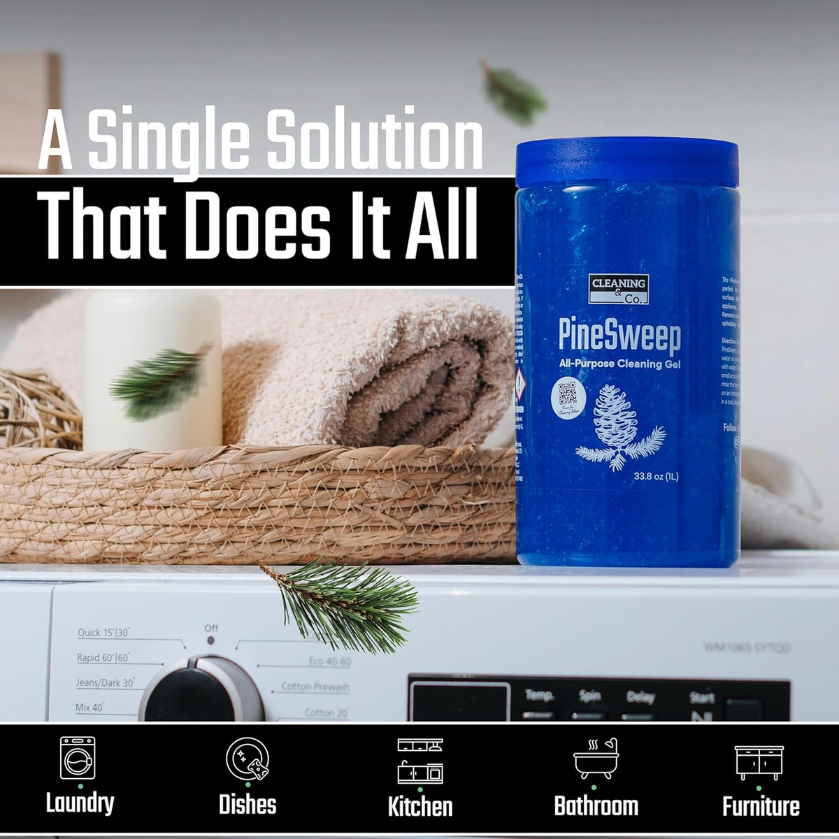 All-Purpose Cleaning Gel with Pine Oil – Multipurpose Household Cleaner for Bathroom, Kitchen