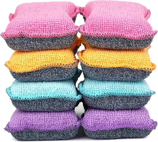 UPSTAR Dish Sponges Kitchen, Microfiber Cleaning Scrubber for Dishwashing, Sink, Basin and