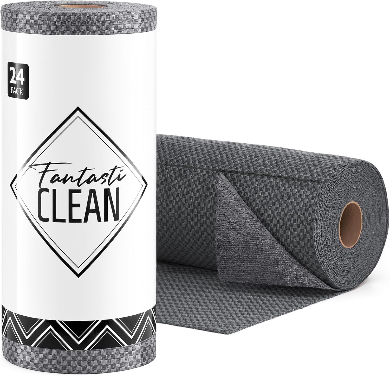 Fantasticlean Large Tear-Away Microfiber Cleaning Cloth Roll - 18'' by 12'', 24 Sheets, Thick Dish