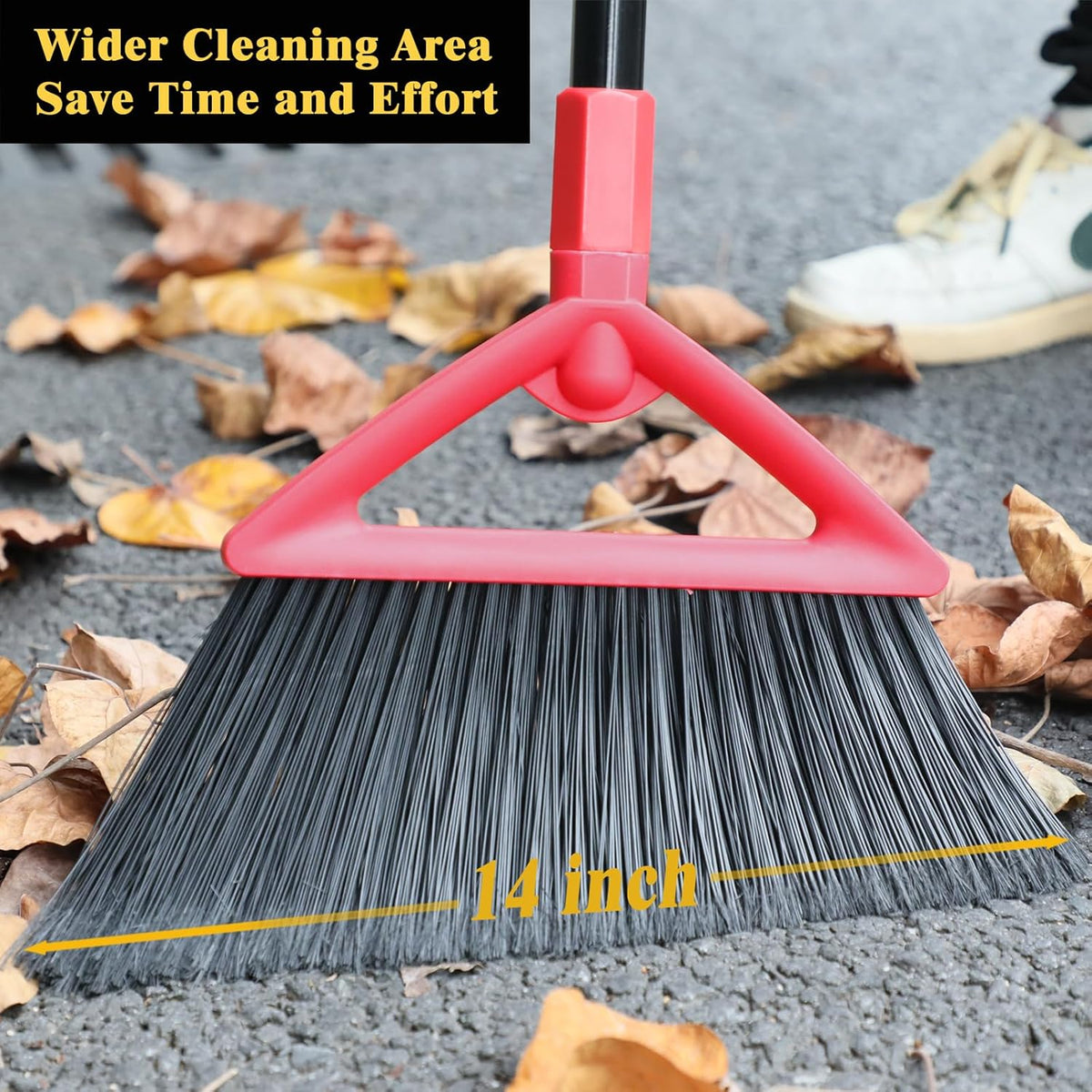 Heavy Duty Angle Broom, 3 Pack Longer Commercial Brooms, Swipe Brooms for Sweeping Indoor Outdoor