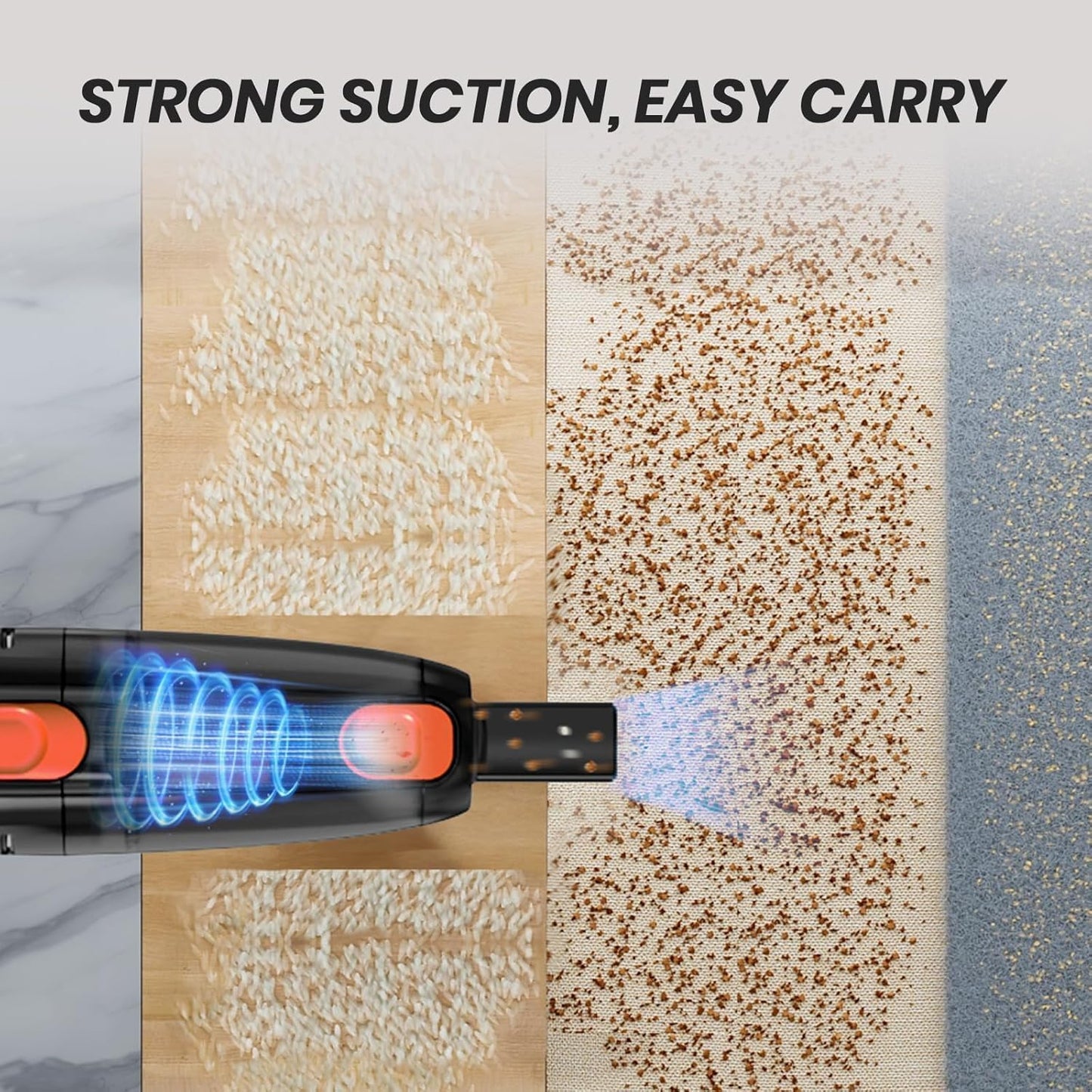 Candy Corded Stick Vacuum Cleaner, Powerful Suction Handheld Vacuum with One-Click Dust Disposal