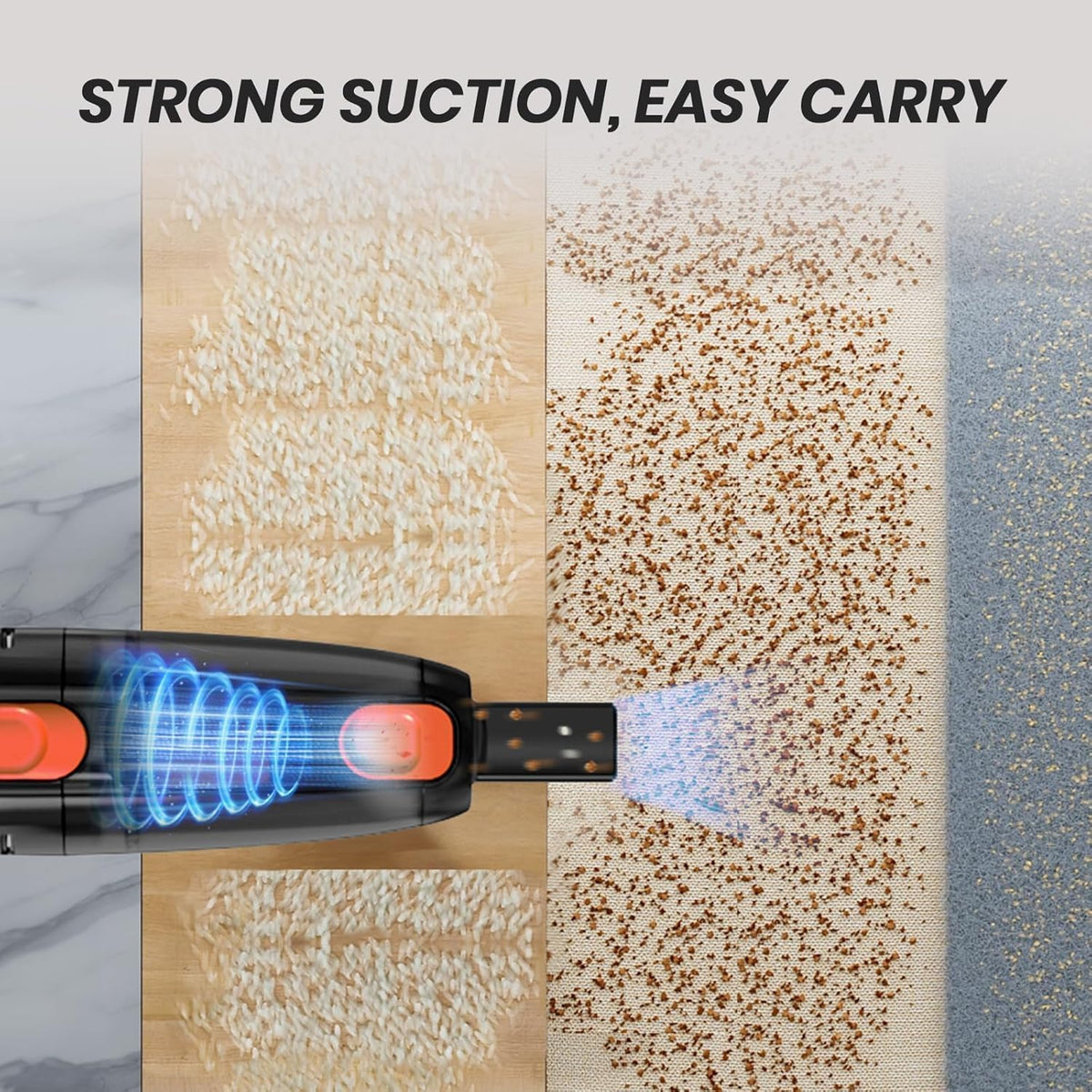 Candy Corded Stick Vacuum Cleaner, Powerful Suction Handheld Vacuum with One-Click Dust Disposal