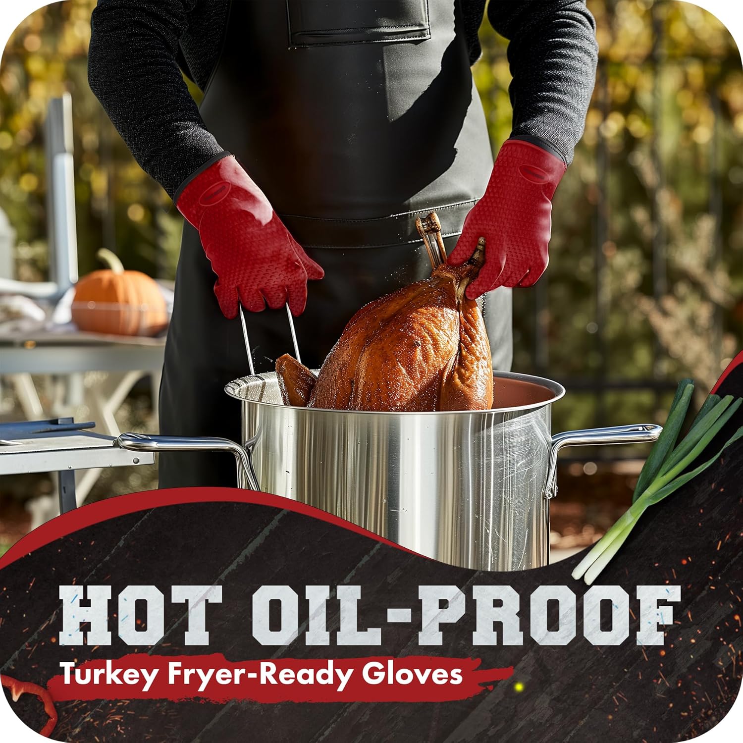 KITCHEN PERFECTION XL Silicone Smoker Oven Gloves-Extreme Heat Resistant BBQ Gloves-Handle Hot Food