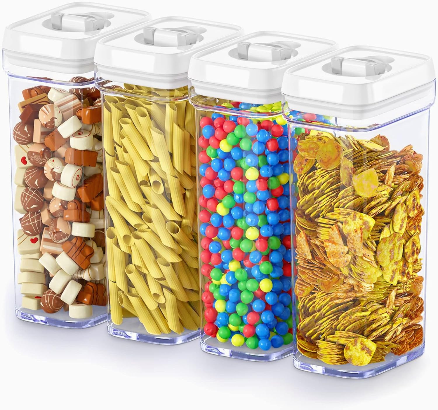 DWËLLZA KITCHEN Airtight Food Storage Containers – 4 Piece set Air Tight Pantry Storage Containers