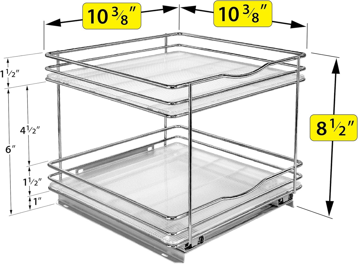 LYNK PROFESSIONAL® Pull Out Spice Rack Organizer for Inside Kitchen Cabinets - 10-1/4 inch Wide