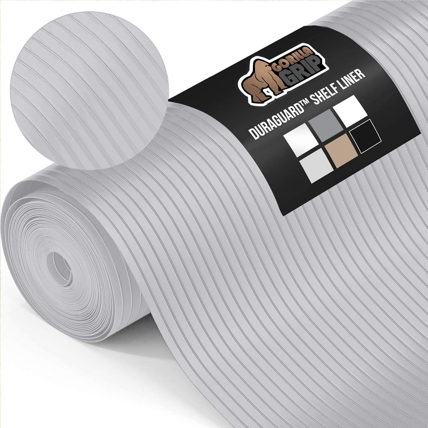 GORILLA GRIP DuraGuard Shelf Liner, Non-Adhesive Cabinet Liners for Kitchen Drawers, Shelves