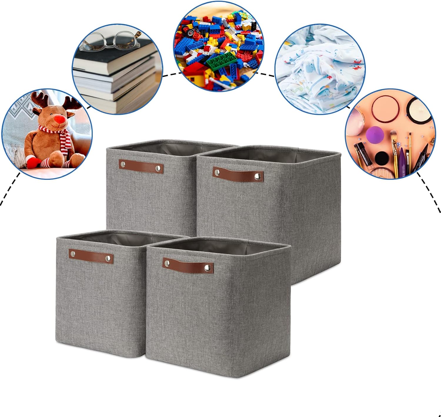 DULLEMELO Square Storage Cubes Baskets for Gifts Empty, 11 inch Cube Stroage Bins Linen Closet