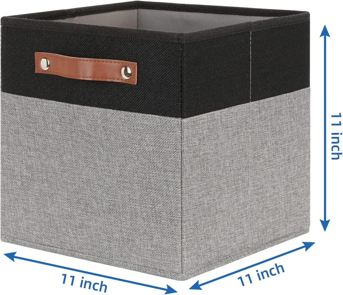 Temary 11 x 11 Cube Storage Bins Fabric Storage Cubes for Shelf, Closet, 4 Pack Cube Basket for