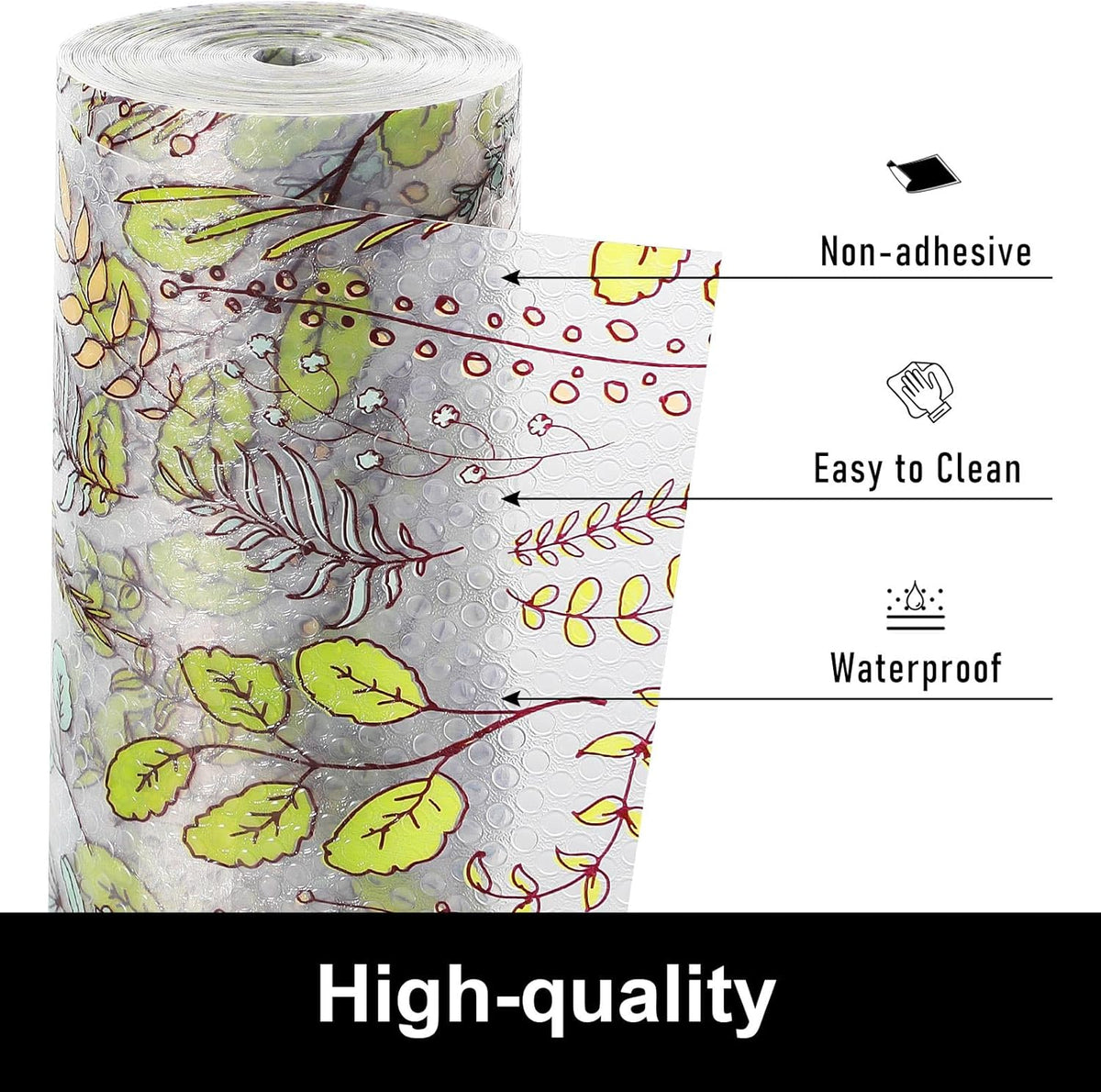Cooyes Shelf Liners for Kitchen Cabinets, Refrigerator Liners Waterproof & Oil-Proof Kitchen