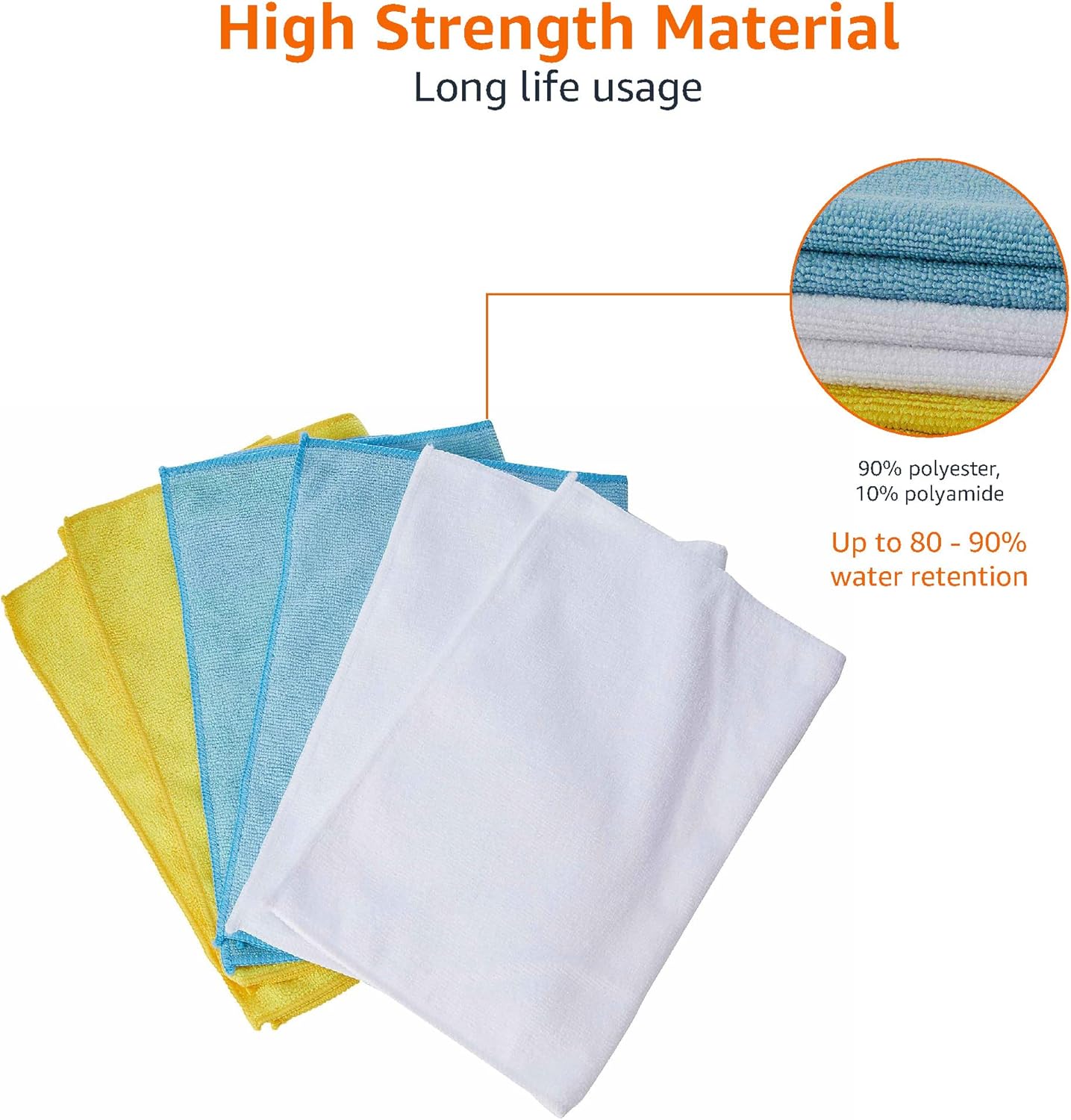 Amazon Basics Microfiber Cleaning Cloths, Non-Abrasive, Reusable and Washable, Pack of 36