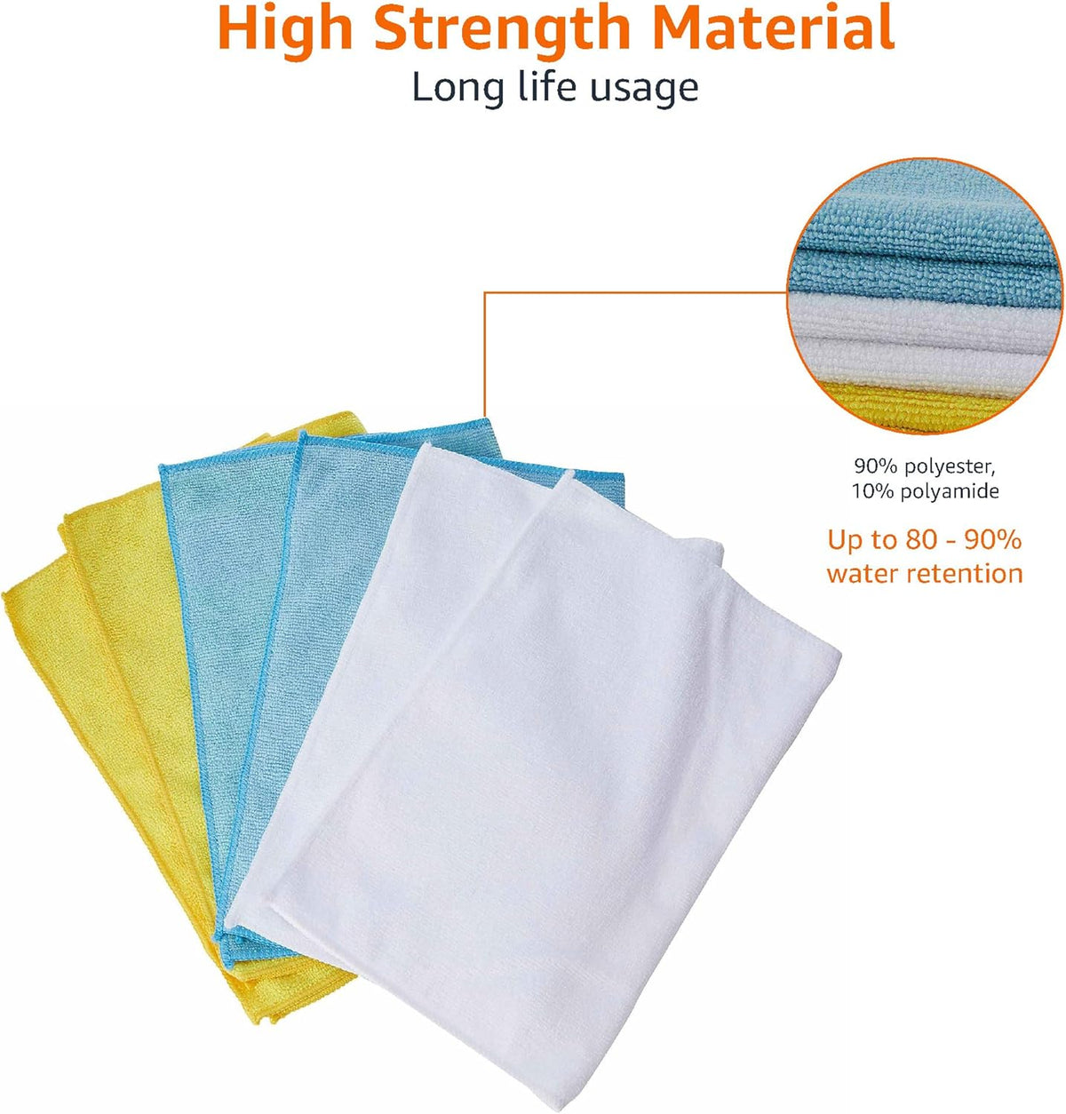 Amazon Basics Microfiber Cleaning Cloths, Non-Abrasive, Reusable and Washable, Pack of 36