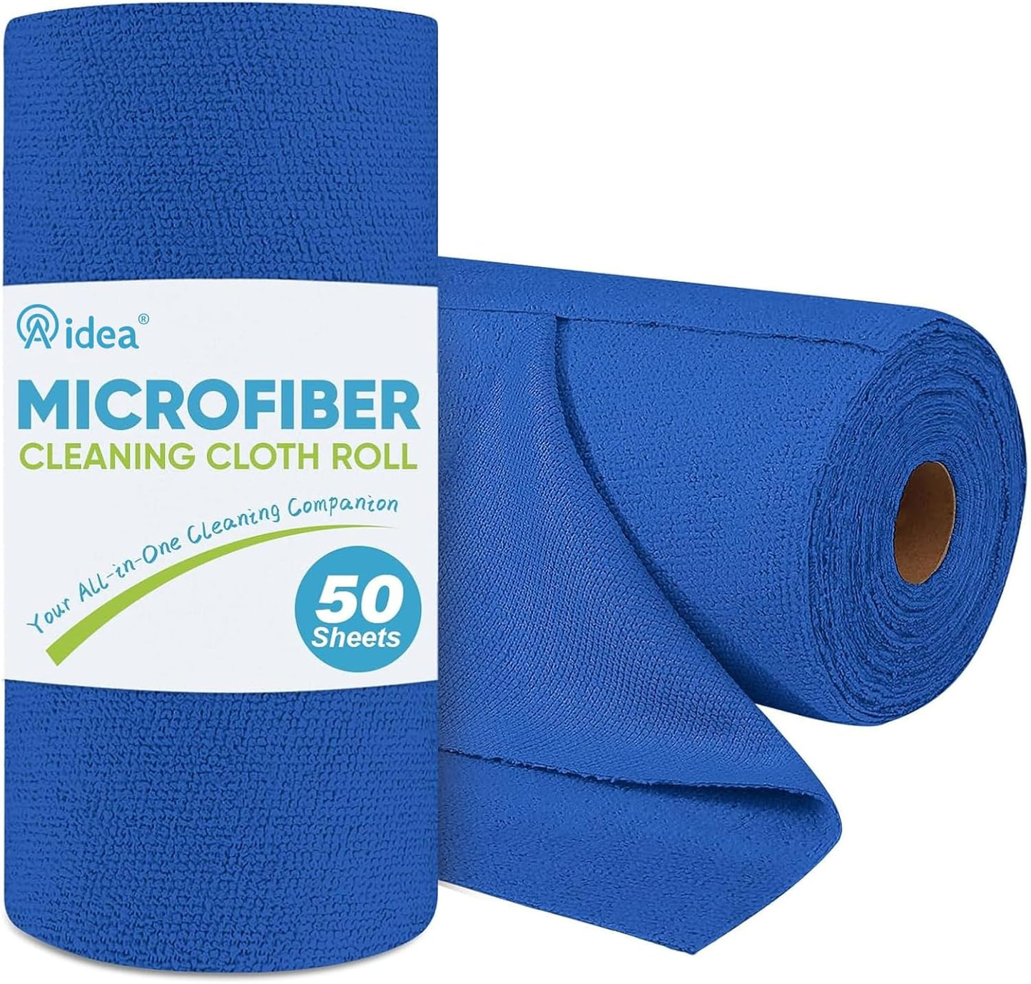 AIDEA Microfiber Cleaning Cloth Roll, 50PK, Reusable Paper Towels Tear Away Cloth, Microfiber