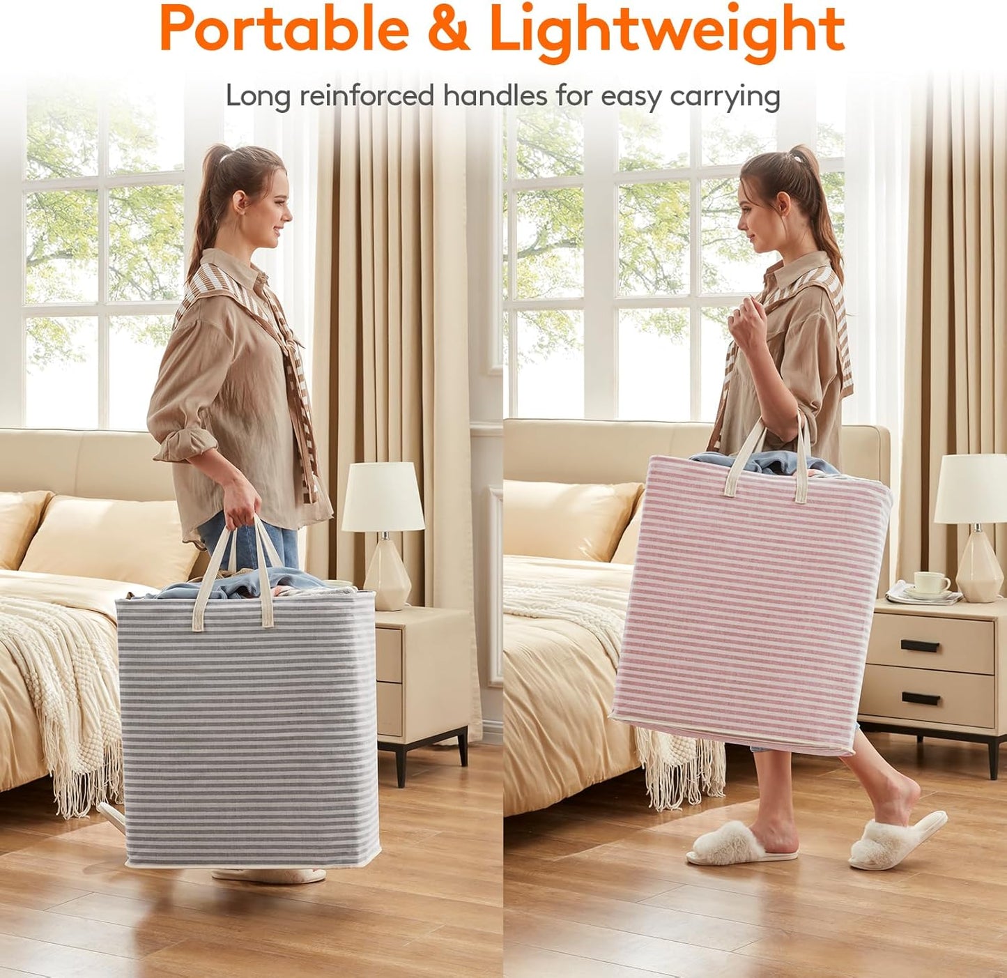 Lifewit 2 Pack Laundry Hamper Large Collapsible Laundry Basket, Freestanding Waterproof Cloth