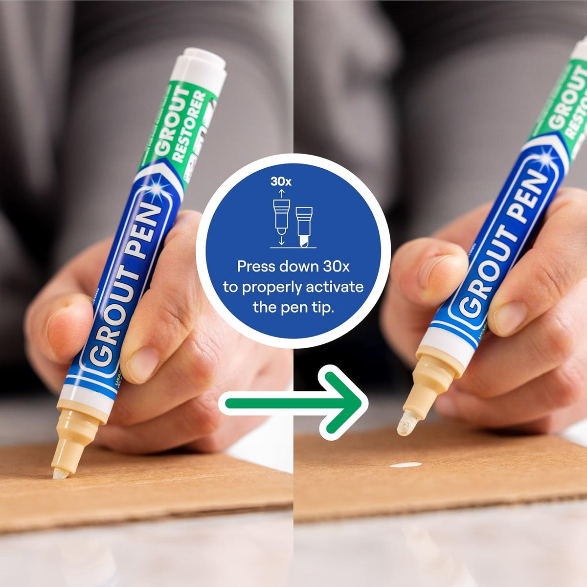 Grout Pen Cream Tile Paint Marker: Waterproof Grout Paint, Tile Grout Colorant and Sealer Pen