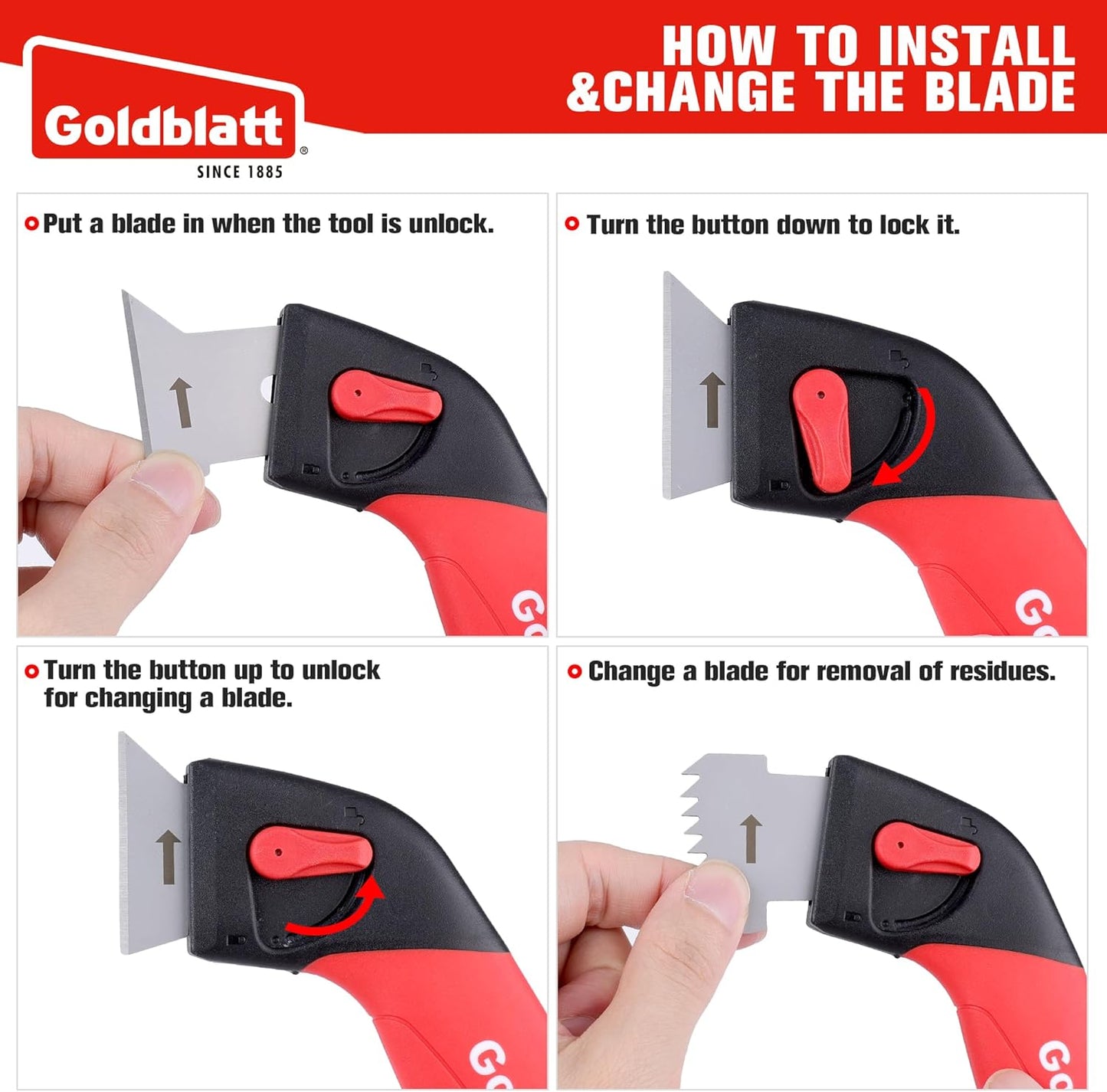 Goldblatt Caulk Remover Tool, Grout Removal Tool, Caulking Tool, Silicone Caulking Tool Kit