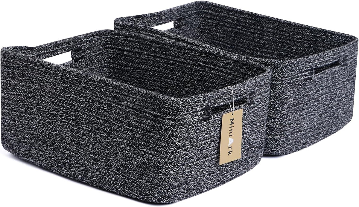 Large Storage Baskets for Shelves, Closet Organizers Bins for Clothes Blanket Towels, Baby Nursery