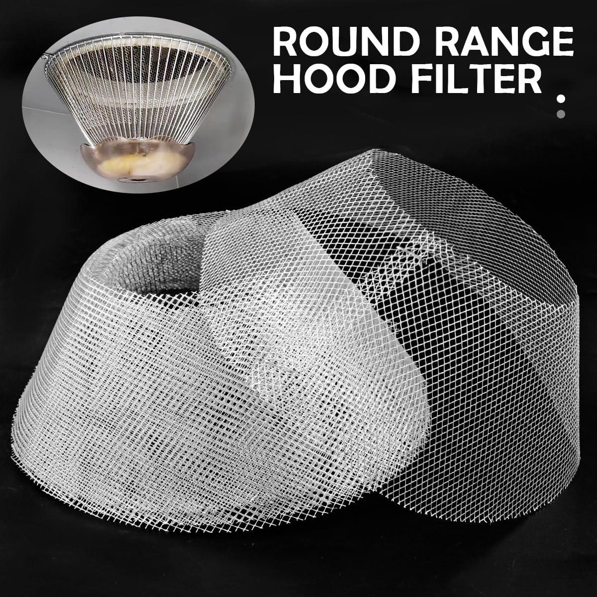 10 Pcs Round Range Hood Filters Filter Replacement Grease Net for Kitchen Range Hood (19 cm in