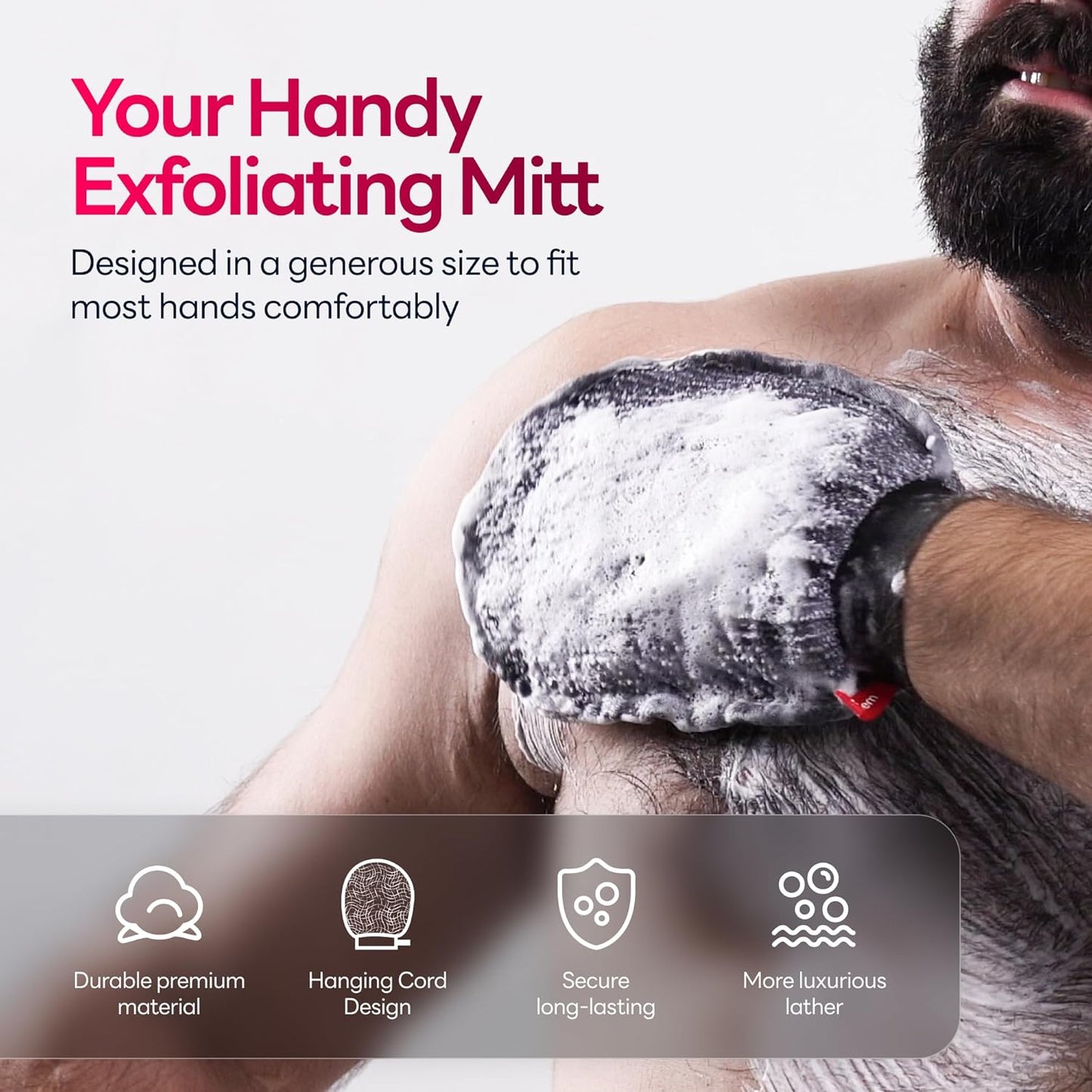 Exfoliating Mitt, Body Scrubber for Deep Exfoliation, Korean Scrub Mitt, Turkish Body Exfoliator