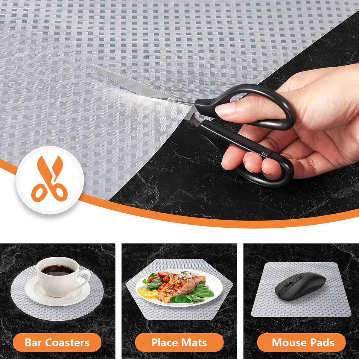 Shelf Liners for Kitchen Cabinets, Waterproof Kitchen Cupboard Liner, Refrigerator Liners and